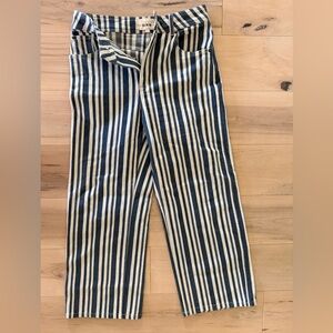 SEZANE (only worn once) women’s size EU 38 Blue and White Denim pants (cropped)